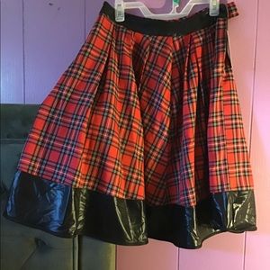 Avril pu waist midi skater skirt